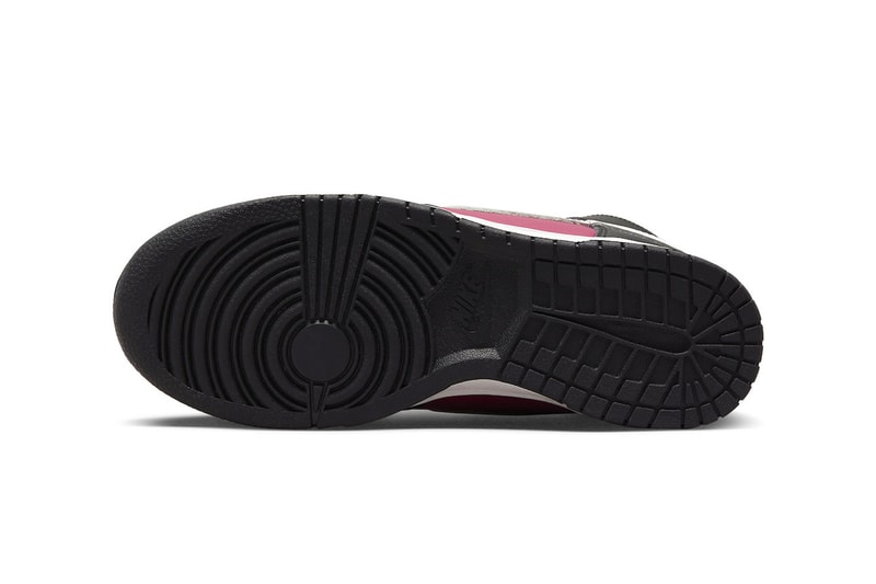Nike Dunk High Arrives in New Black, White, Maroon Colorway DD1869-005 hightops shoes silhouette swoosh