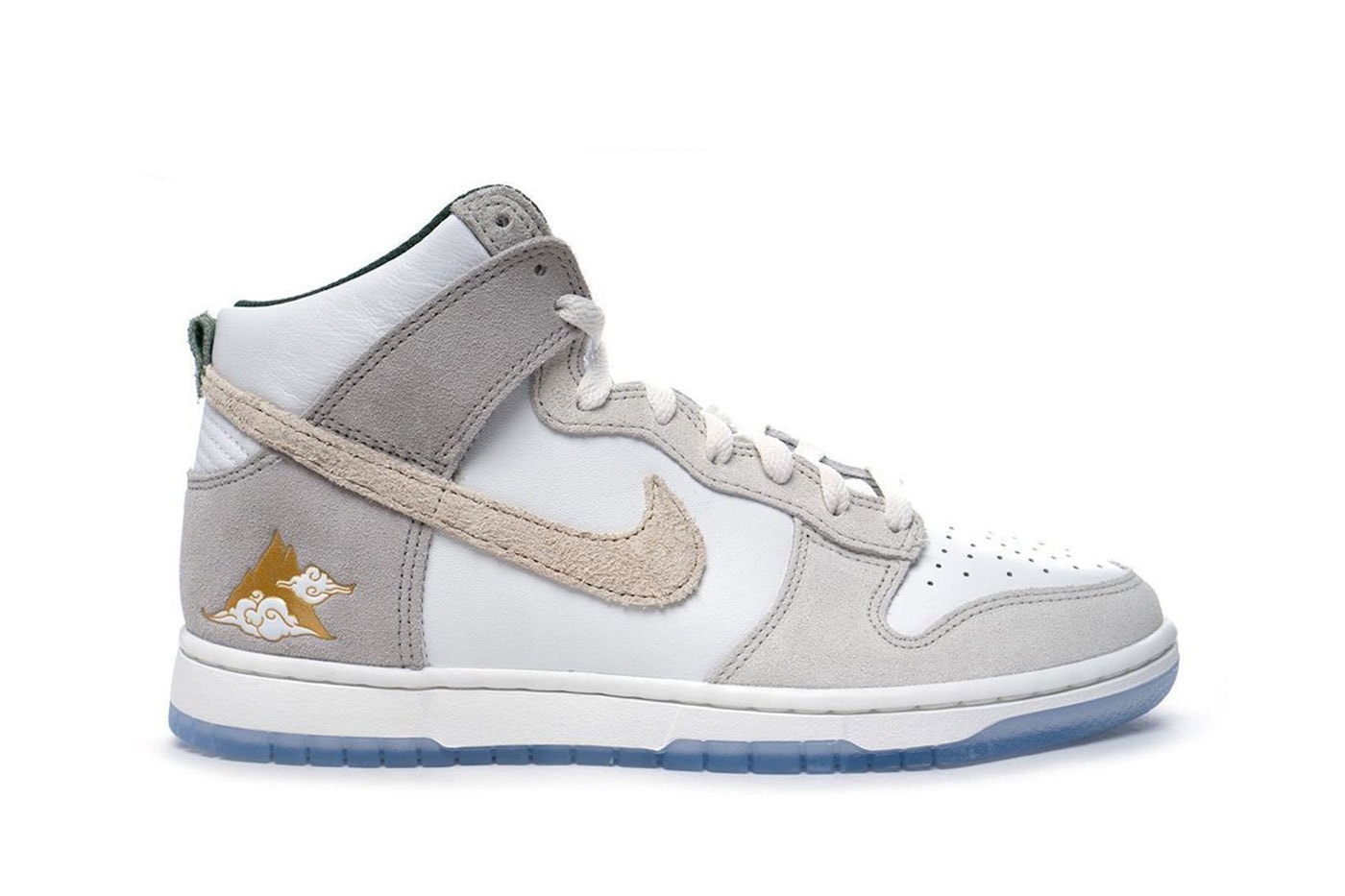 Nike Dunk High Lunar New Year Summit White Desert Ore LIght Bone Evergreen Sail Yellow Gold January 1 FD0776 100 135 usd fengshui mountain cloud chinese characer gold mountain release info date price