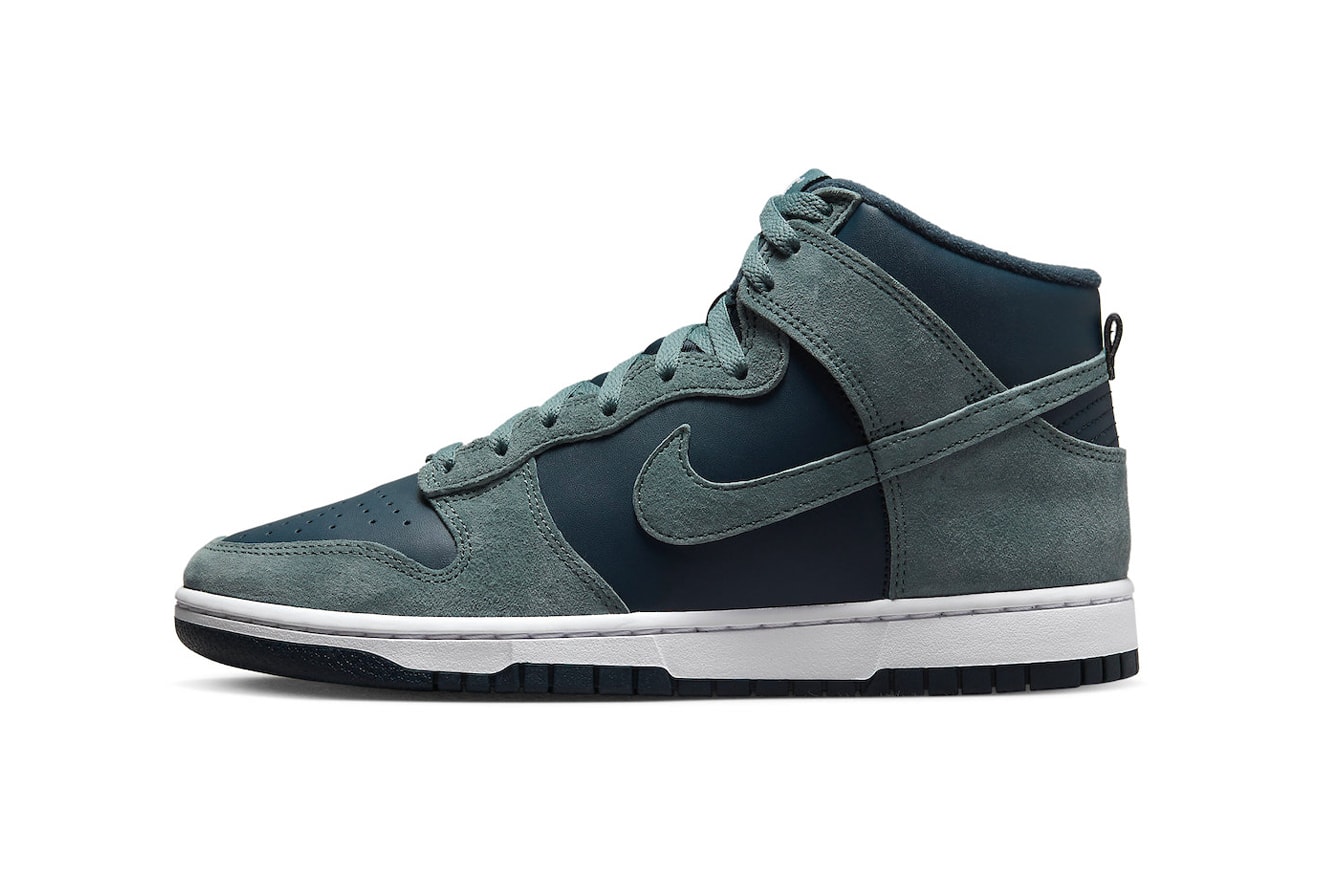 Nike Dunk High "Teal Suede" Release Information DQ7679-400 sneakers hype swoosh