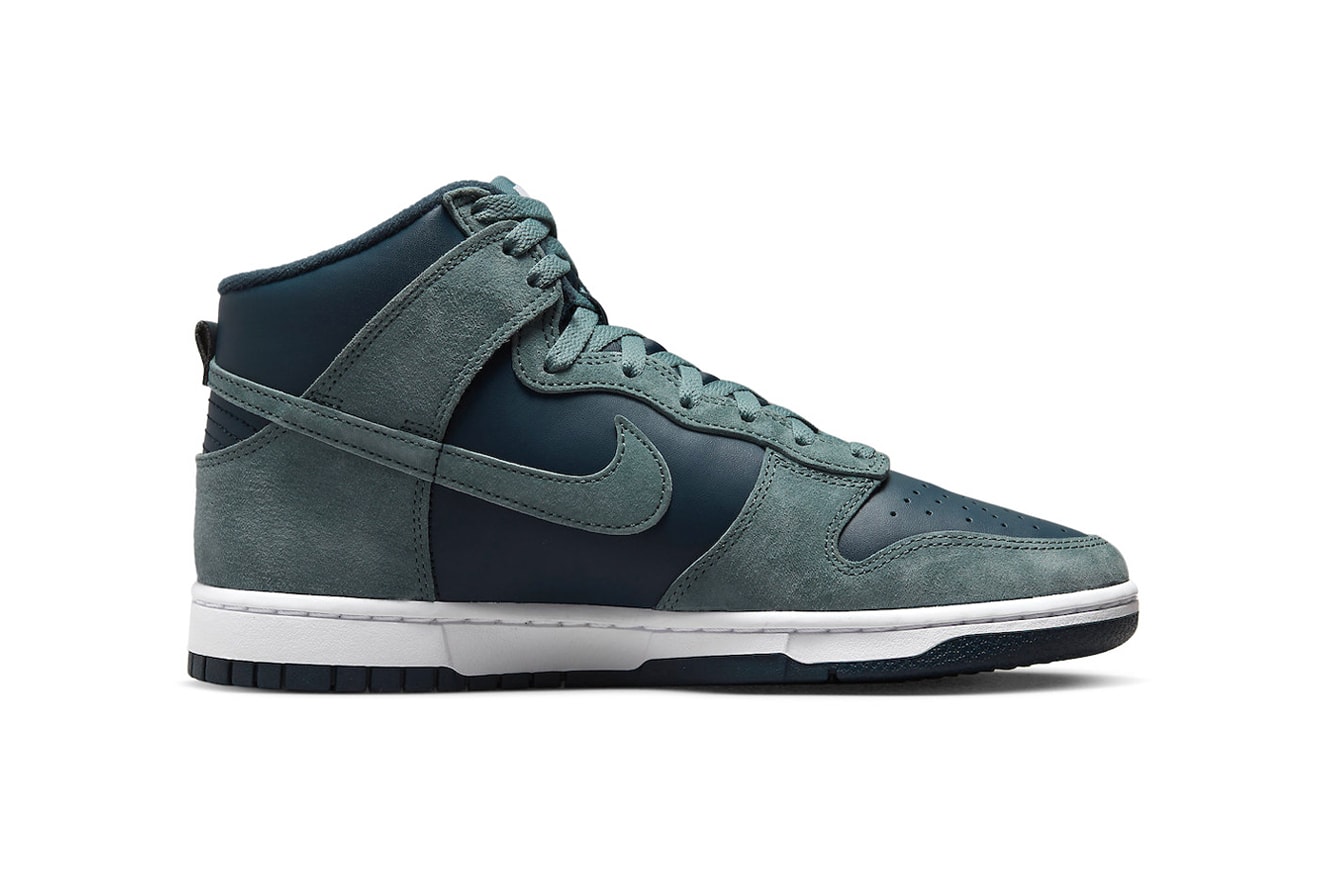 Nike Dunk High "Teal Suede" Release Information DQ7679-400 sneakers hype swoosh