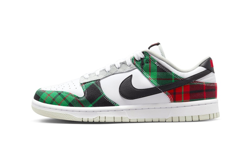 Nike Dunk Low Pays Tribute to the Tartan scottish scotland punk rock green red holiday christmas DV0827-100