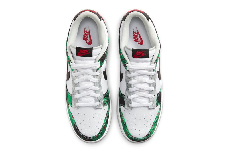 Nike Dunk Low Pays Tribute to the Tartan scottish scotland punk rock green red holiday christmas DV0827-100