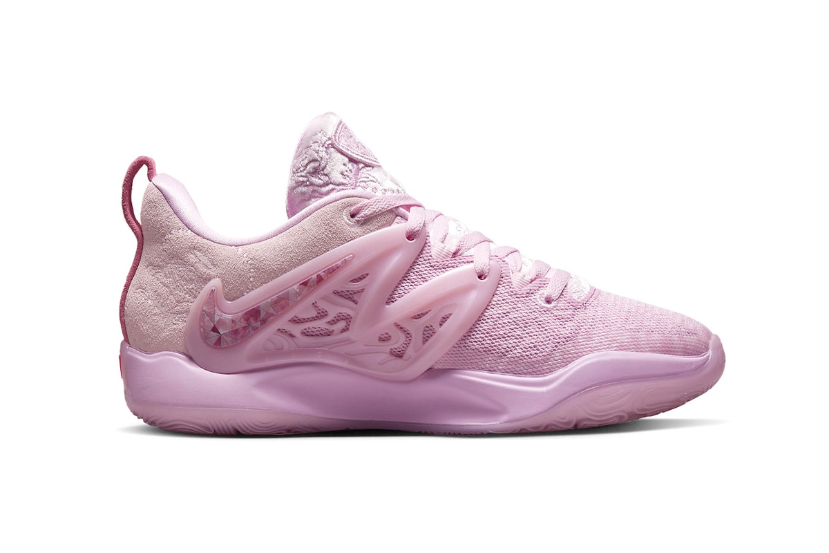 Kevin Durant Pays Homage to His "Aunt Pearl" With All-Pink Iteration of the Nike KD 15 shoes silhouette colorway brooklyn nets ben simmons nba lung cancer kay yow cancer fund