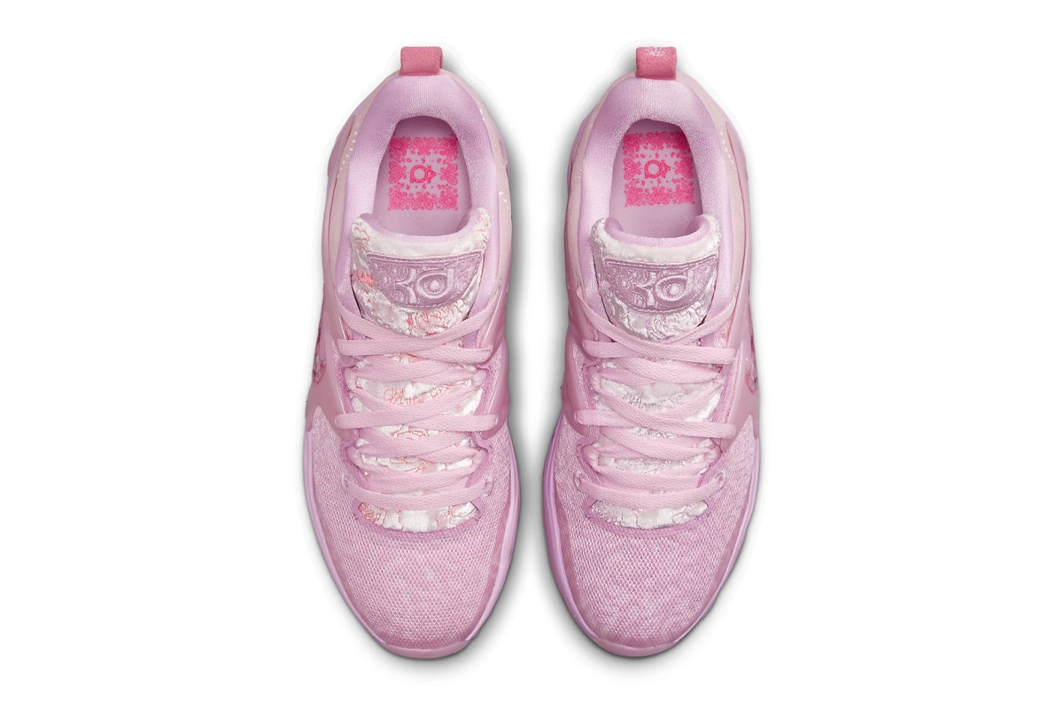 Kevin Durant Pays Homage to His "Aunt Pearl" With All-Pink Iteration of the Nike KD 15 shoes silhouette colorway brooklyn nets ben simmons nba lung cancer kay yow cancer fund