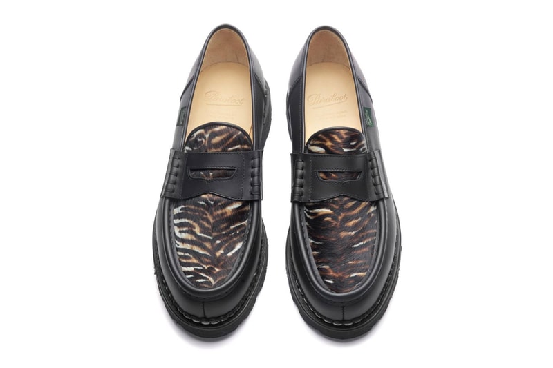 "Lisse Noir/Poil Tigre" Paraboot Reims Shoe Contemporary Tailored French France Fashion Style Cowhide Leather 