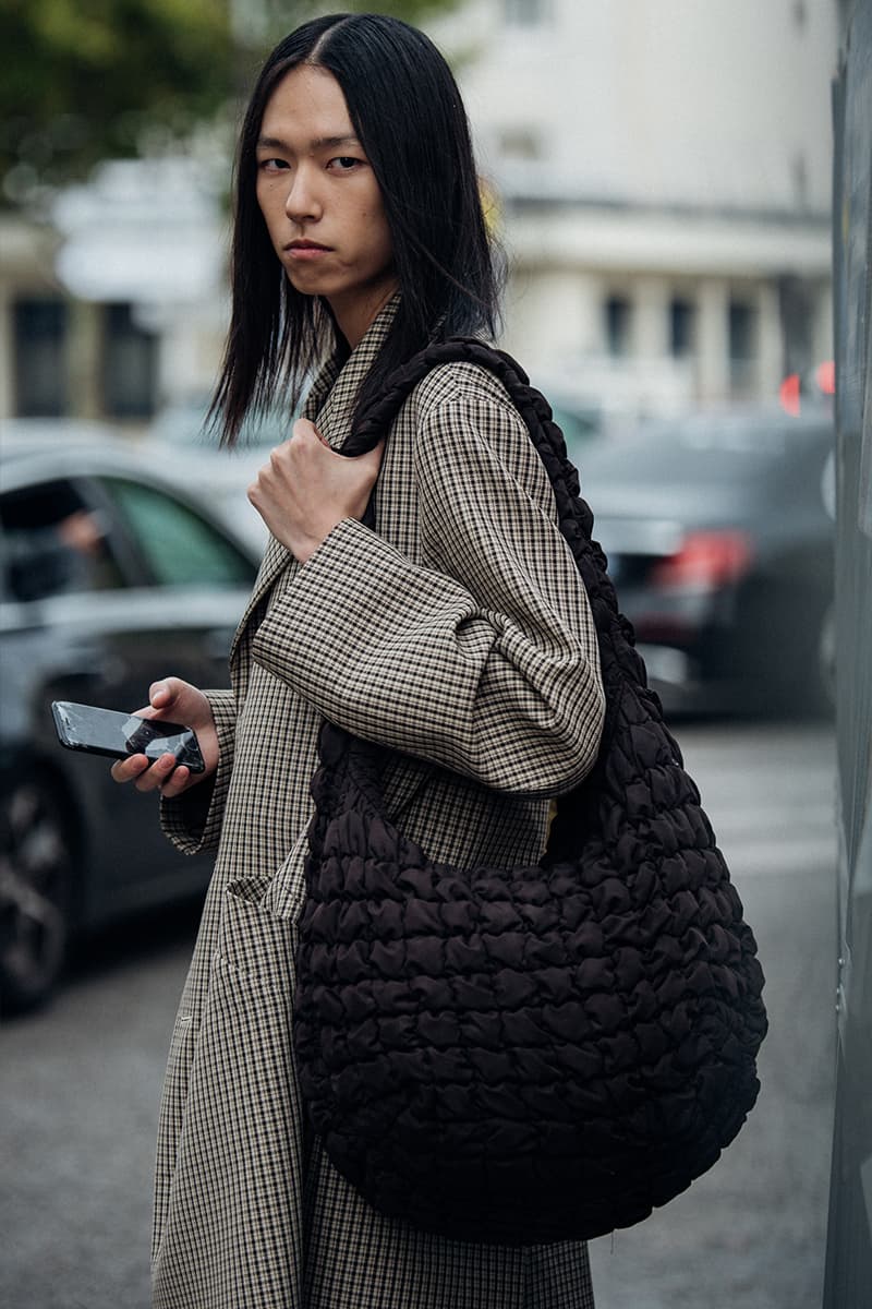 Paris Fashion Week SS23 Street Style Looks emma chamberlain rick owens michele lamy matthew m williams balenciaga kenzo nigo sita bellan loewe miu miu chanel givenchy thom browne monochrome suits suiting tailoring weather fall october september