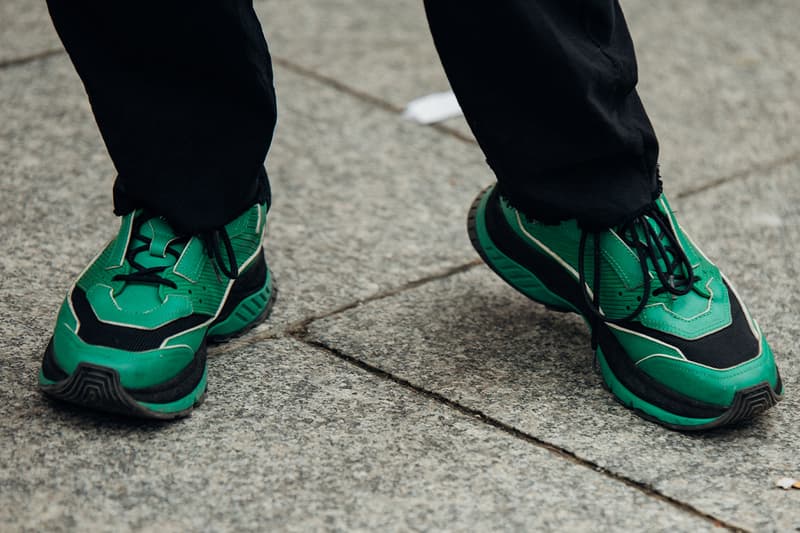 Here Are the Biggest Street Style Footwear Trends at Paris Fashion Week SS23 spring summer 2023 nike stussy nike air max balenciaga defender balmain blade runner mmw givenchy tk-360 