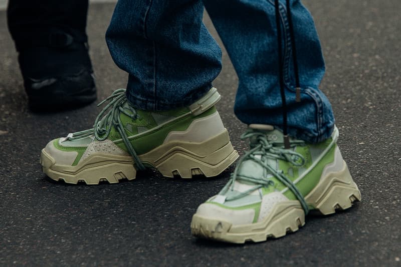 Here Are the Biggest Street Style Footwear Trends at Paris Fashion Week SS23 spring summer 2023 nike stussy nike air max balenciaga defender balmain blade runner mmw givenchy tk-360 