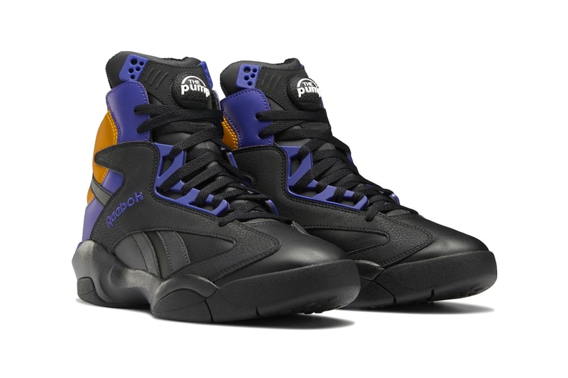 Reebok Shaq Attaq Lakers Release Info GY7127 Date Buy Price Core Black Bold Purple Collegiate Gold Los Angeles Shaquille O'Neal