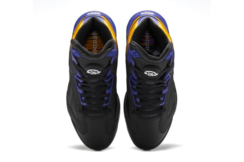 Reebok Shaq Attaq Lakers Release Info GY7127 Date Buy Price Core Black Bold Purple Collegiate Gold Los Angeles Shaquille O'Neal