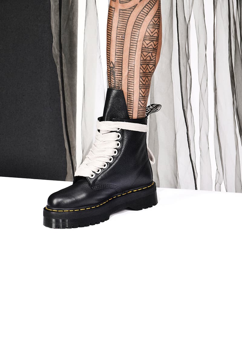 Rick Owens x Dr. Martens 1460 1918 18-Eyelet Boot Collaboration Release Information Hair-On Leather 