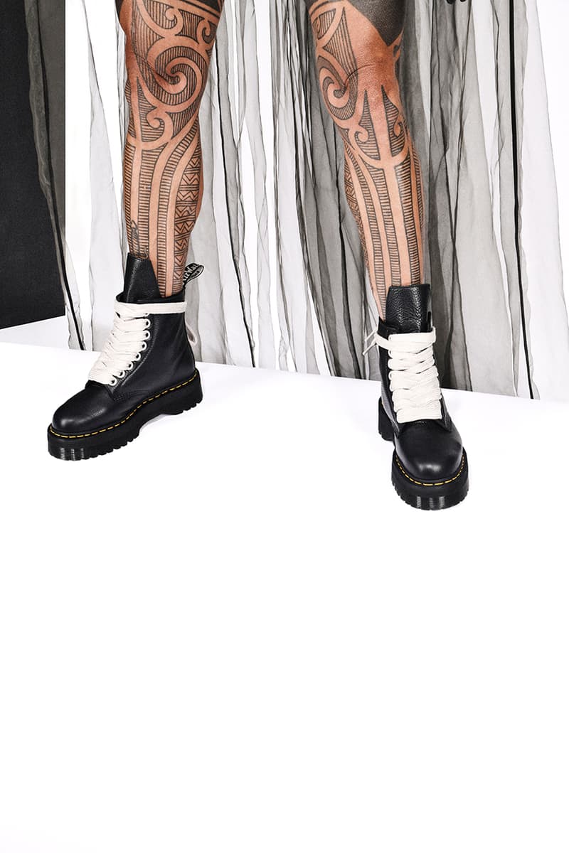 Rick Owens x Dr. Martens 1460 1918 18-Eyelet Boot Collaboration Release Information Hair-On Leather 