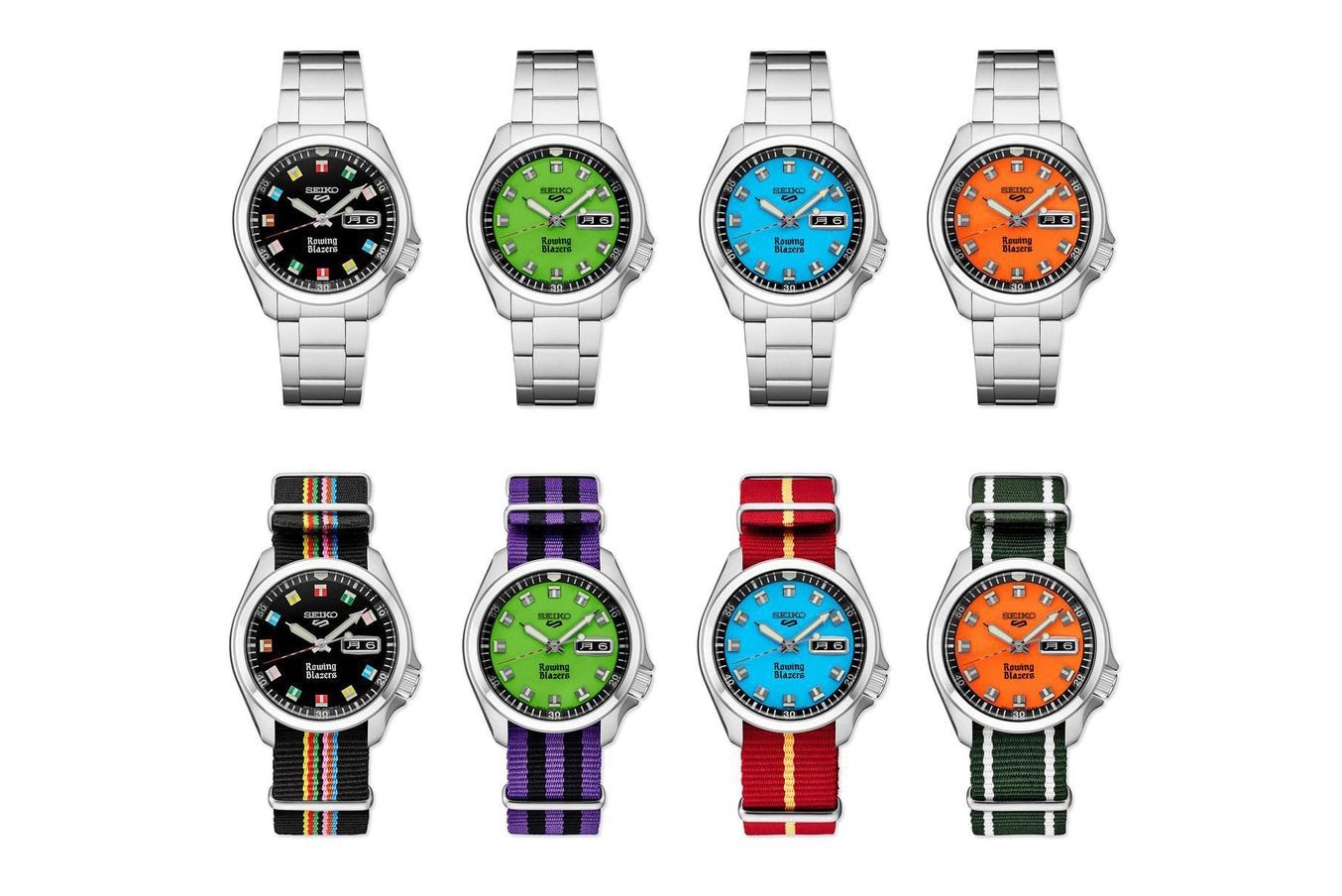 Rowing Blazers Seiko 5 Sports Watch Release  timepieces stella dial watches collaborations 