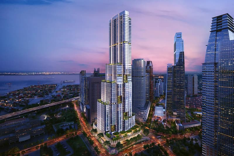 SOM Supertall Shenton Skyscraper Singapore tallest bamboo forest 63 storey plant 305 meter offices residence retail terracotta stone first look info