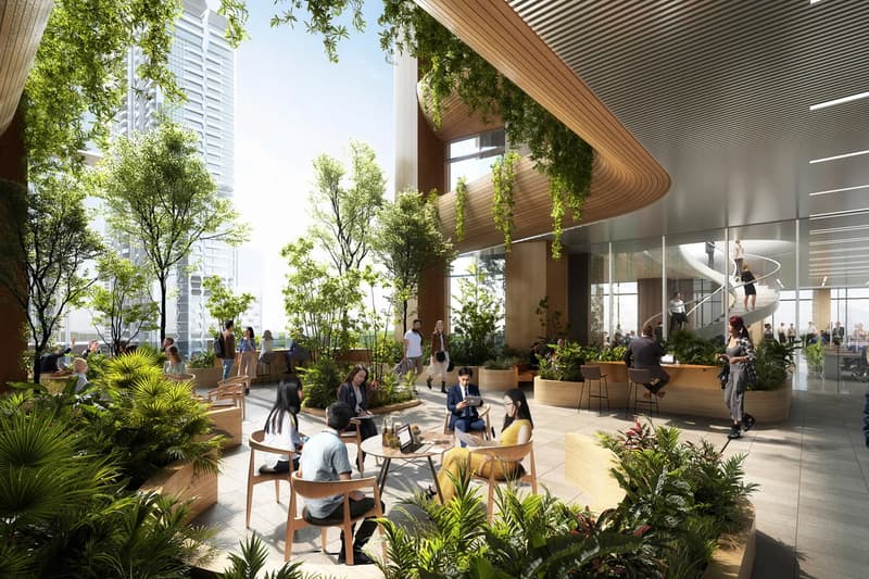 SOM Supertall Shenton Skyscraper Singapore tallest bamboo forest 63 storey plant 305 meter offices residence retail terracotta stone  first look info