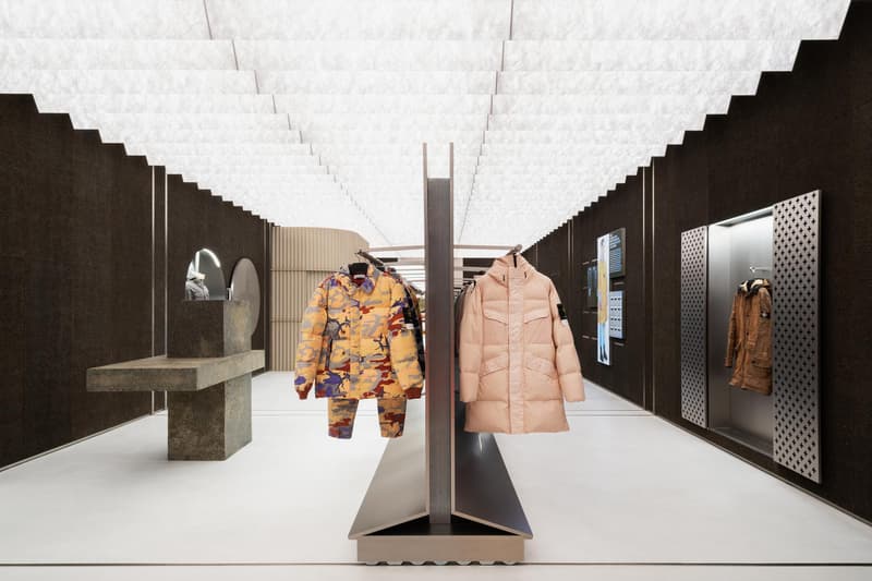 Stone Island OMA AMO chicago store 28 east oak street retail 40th anniversary altar opening info