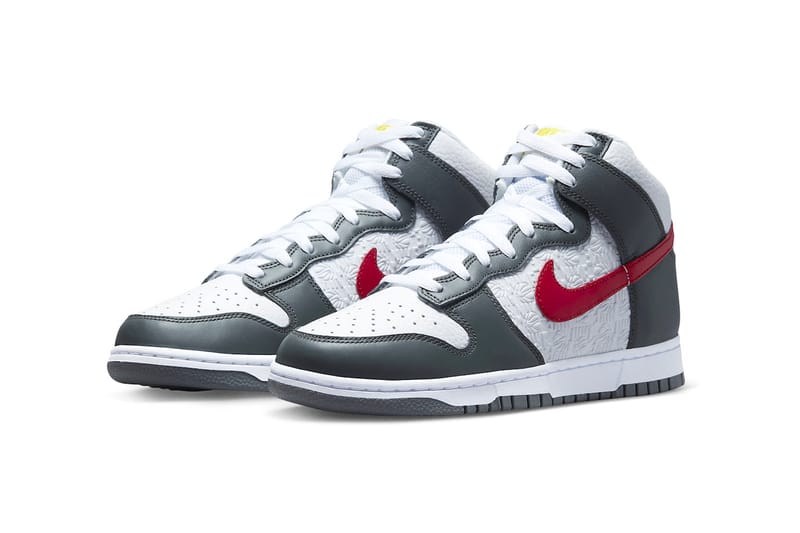 nike dunk high grey red