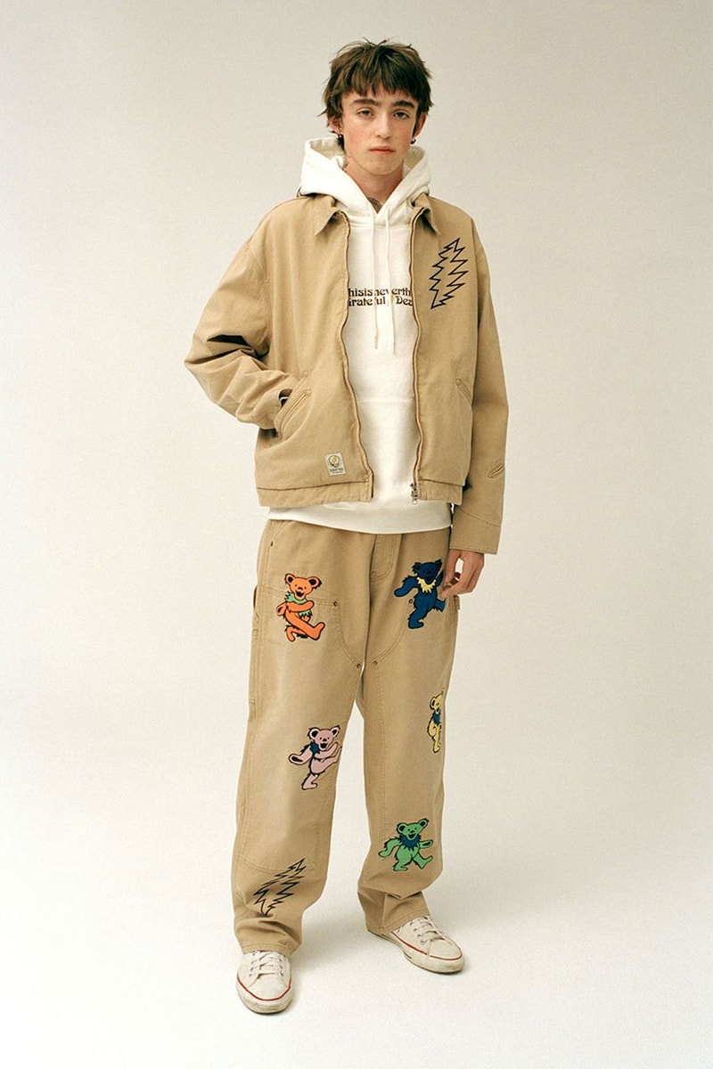 thisisneverthat grateful dead collab collection psychedelic rock band san francisco bay jam band 13 point lightning steal your face hoodie rug jacket release info date price
