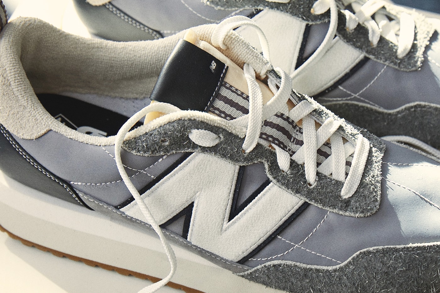 Todd Snyder New Balance 237 Collaboration city gym gray waffle 70s oversized n satin suede release info date price