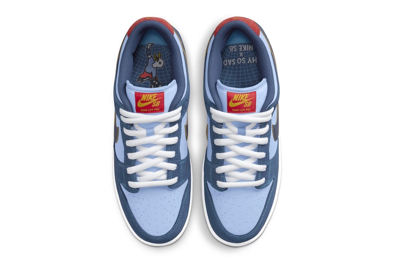 Nike Why So sad sb dunk lowdark blue tear away chicken red yellow mental health awareness john rattray skateboard release date price info
