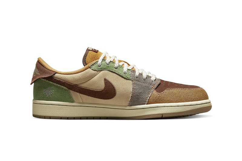 Air Jordan 1 Low OG Voodoo dz7292 200 zion williamson release info date 170 USD price November 8 fauna brown flax muslin oi greensesame moon fossil  hemp canvas suede 