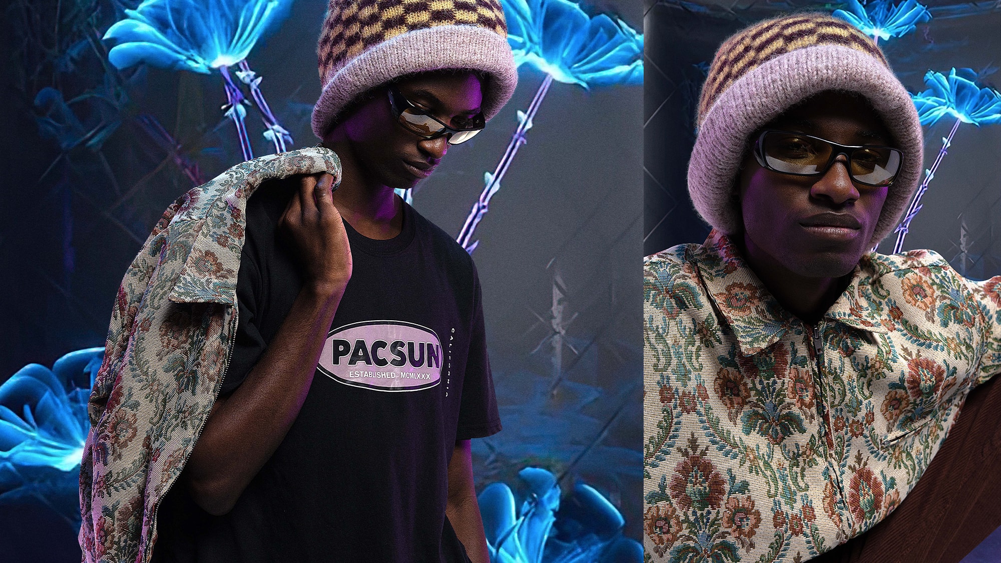 PacSun Seasonal Winter Clothing Lineup 2022 PACWORLD PacVerse VR AR 3D Interactive Shopping Experience Gen Z Roblox Miquela Bro Hero DW oke Monk Mathieu Simoneau Brynn Rumfallo