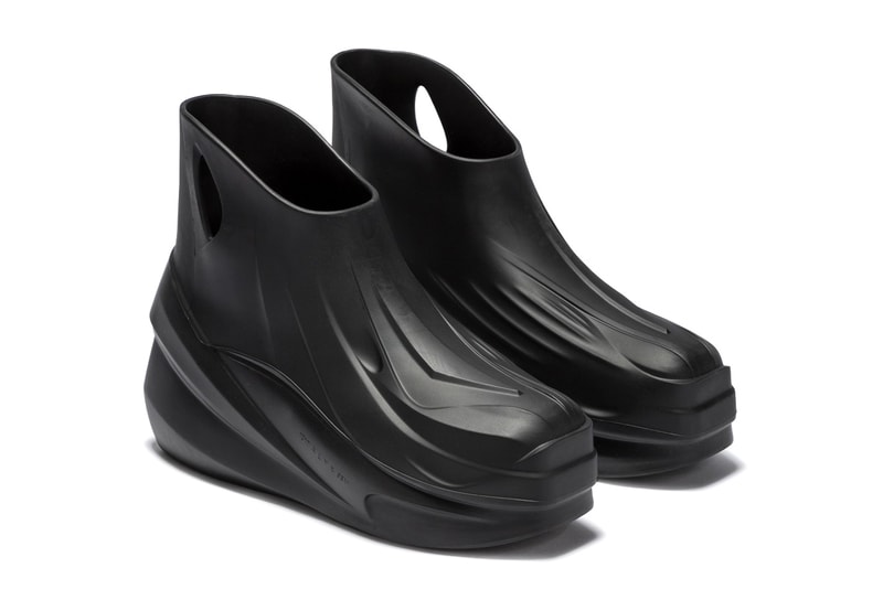 1017 ALYX 9SM Mono Boot Fall Winter 2022 Contemporary Footwear Square Toe Futuristic Black Leather Ankle-High High Top