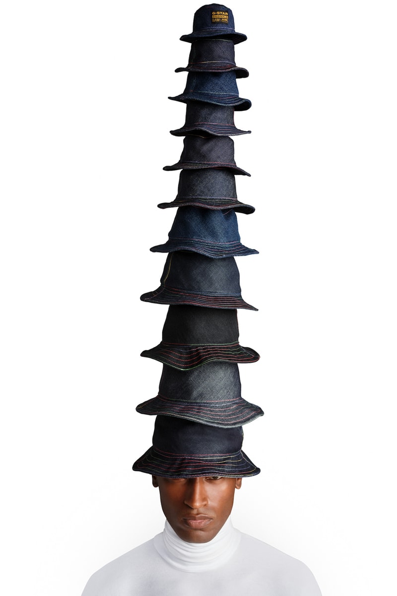 G-Star RAW Links Up With Stephen Jones for Couture Denim Hat Collection Fashion