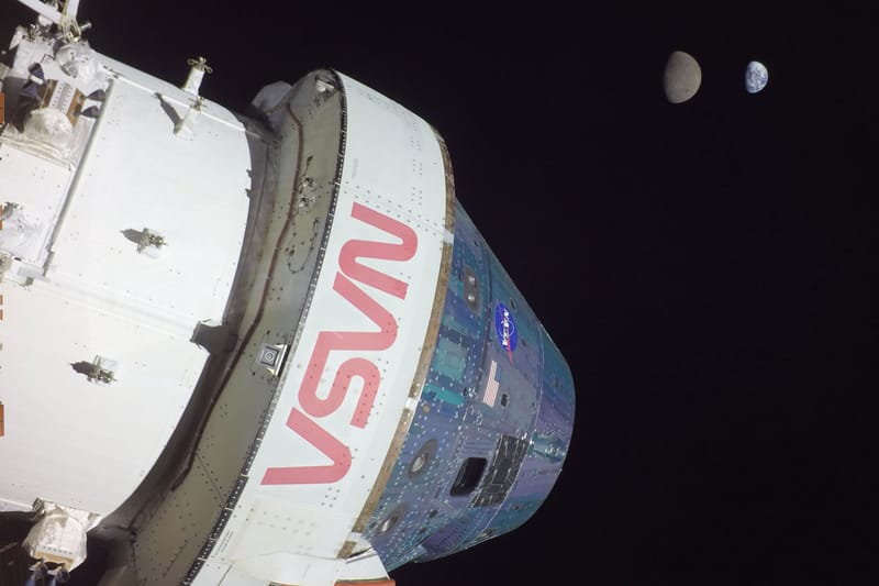 NASA's Orion Spacecraft Captures View of Earth and Moon From Over 250,000 Miles Away