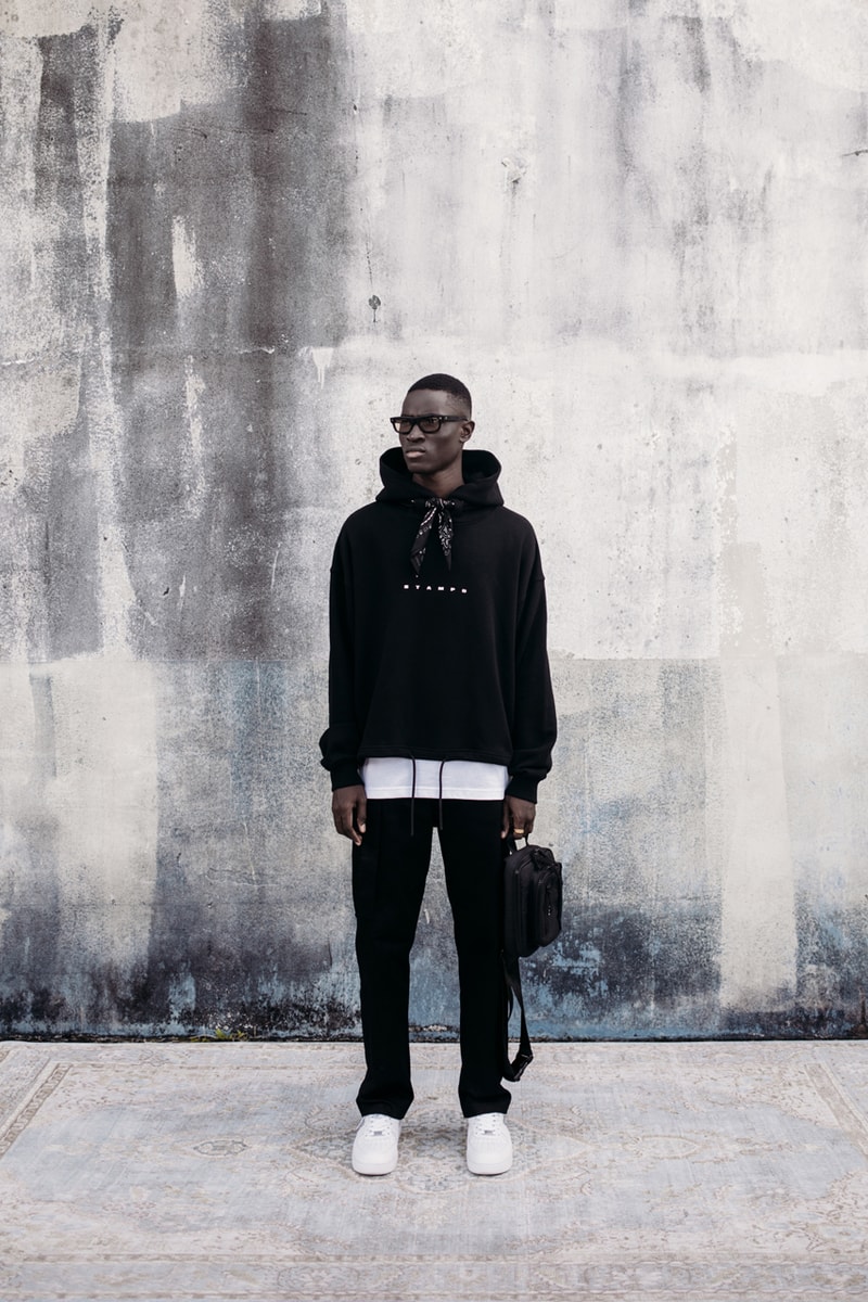 STAMPD 2022 Resort Collection Lookbook Chris Stamp Monochromatic Muted Basics Hoodies Shirts Shorts Jogger Sets Pantsuit Cloud Print 