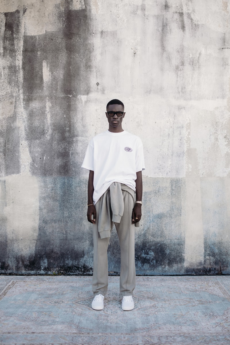 STAMPD 2022 Resort Collection Lookbook Chris Stamp Monochromatic Muted Basics Hoodies Shirts Shorts Jogger Sets Pantsuit Cloud Print 