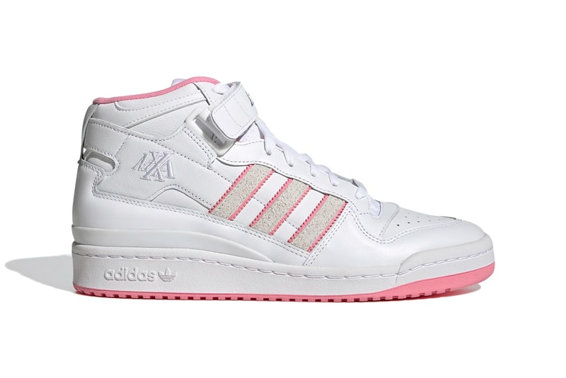 adidas Originals Lil Dre Skateboarding Forum 84 Mid White Pink Sneakers Trainers Shoes Footwear Three Stripe