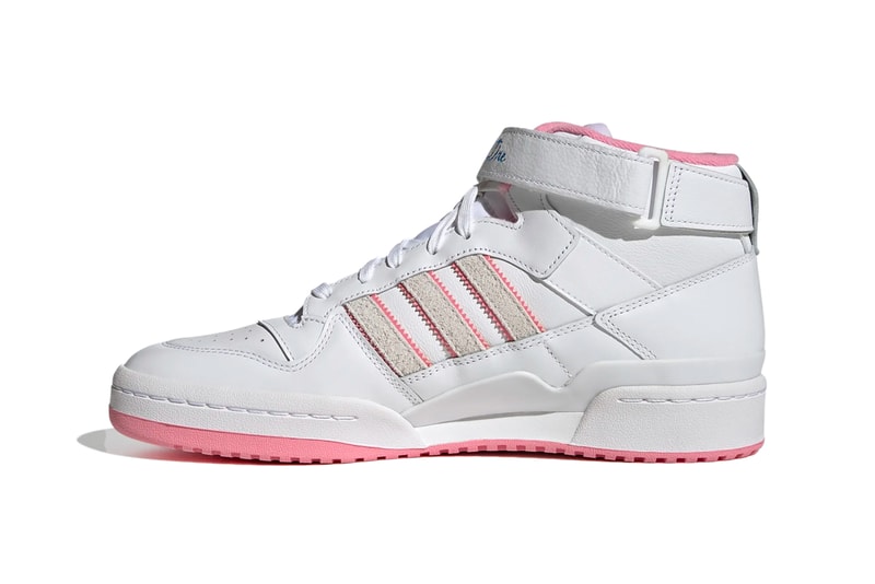 adidas Originals Lil Dre Skateboarding Forum 84 Mid White Pink Sneakers Trainers Shoes Footwear Three Stripe