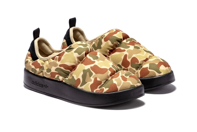 adidas puffylette camo HP9076 release date info store list buying guide photos price hbx hypebeast