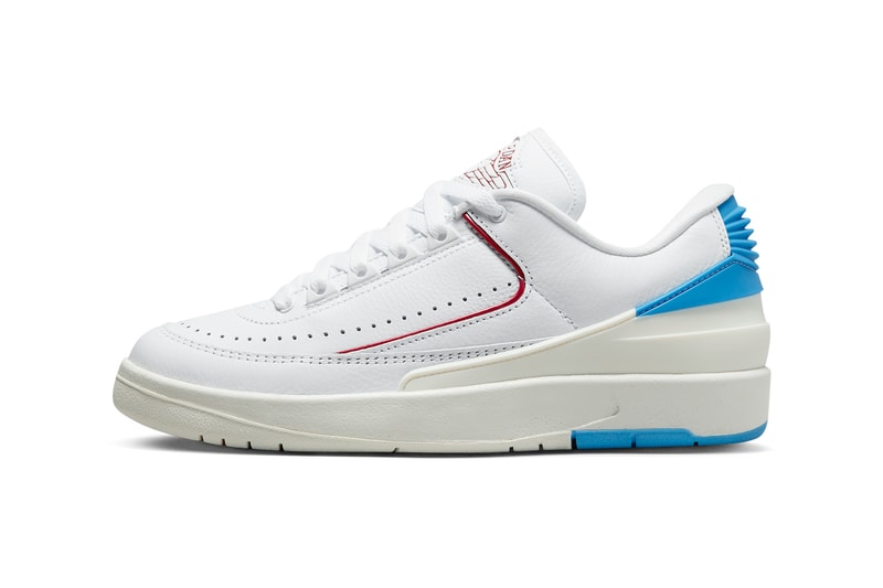 Air Jordan 2 Low UNC to Chicago DX4401-164 Release Date white fire red dark powder blue sail official images info store list buying guide photos price