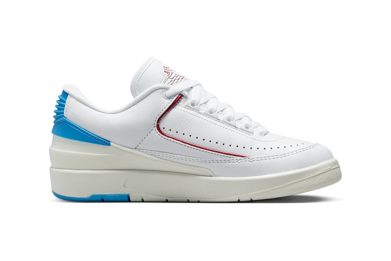 Air Jordan 2 Low UNC to Chicago DX4401-164 Release Date white fire red dark powder blue sail official images info store list buying guide photos price