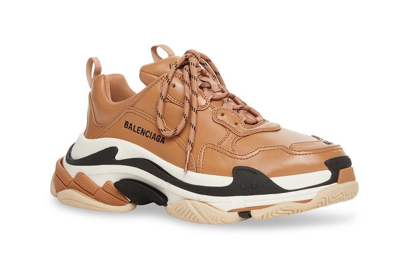 Balenciaga Triple S Sneaker Luxury Luxe Version Dark Blue Tan Leather Free Technical Materials adidas Collaboration Demna Gvasalia