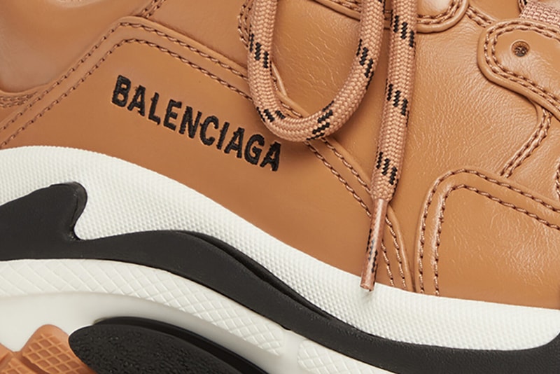 Balenciaga Triple S Sneaker Luxury Luxe Version Dark Blue Tan Leather Free Technical Materials adidas Collaboration Demna Gvasalia