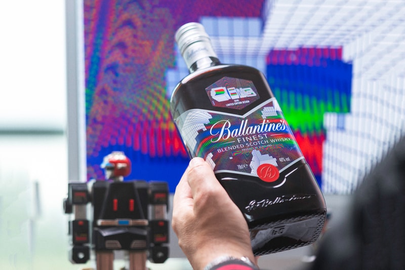 j demsky ballantines bottle artist collaboration scotch whisky shape your future design hyperspace 