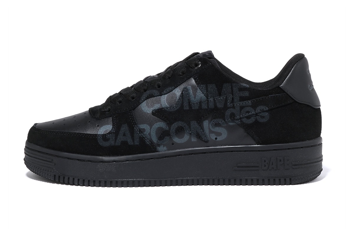 bape sta 2022 roundup collaborations cdg marvel hugo heron preston jjjjound razer patent leather suede camo text code