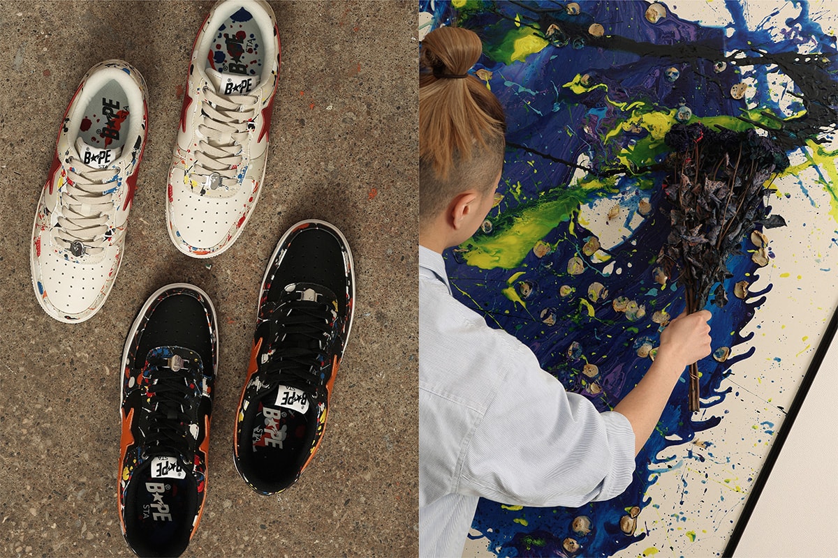 bape sta 2022 roundup collaborations cdg marvel hugo heron preston jjjjound razer patent leather suede camo text code