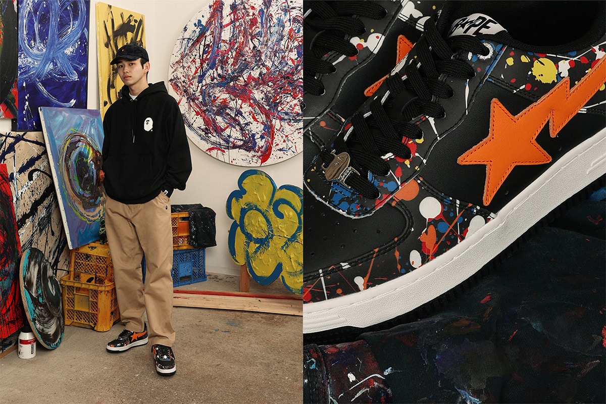 bape sta 2022 roundup collaborations cdg marvel hugo heron preston jjjjound razer patent leather suede camo text code