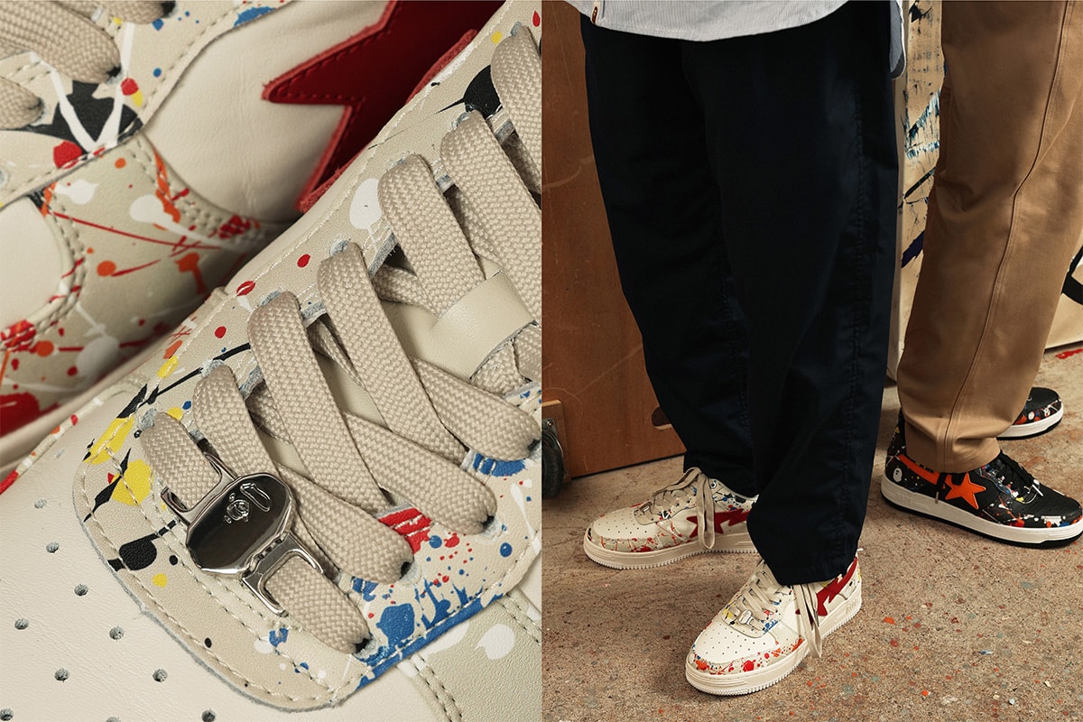 bape sta 2022 roundup collaborations cdg marvel hugo heron preston jjjjound razer patent leather suede camo text code