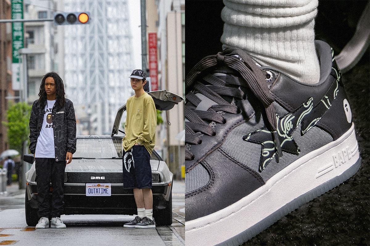 bape sta 2022 roundup collaborations cdg marvel hugo heron preston jjjjound razer patent leather suede camo text code