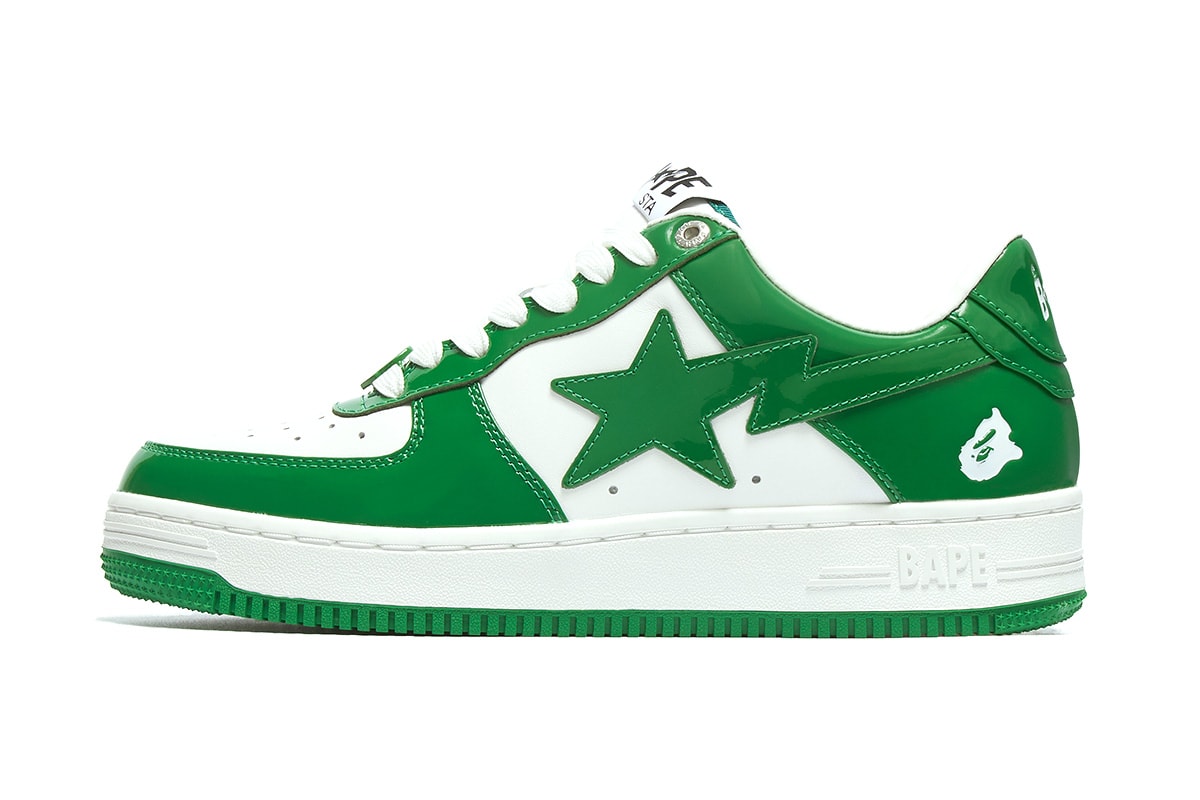 bape sta 2022 roundup collaborations cdg marvel hugo heron preston jjjjound razer patent leather suede camo text code