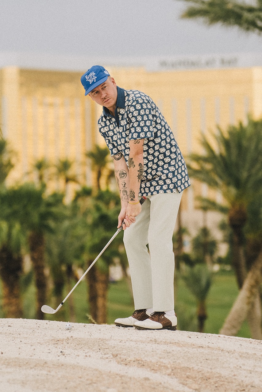 Bogey Boys Vegas Collection Macklemore рубашка для гольфа поло с капюшоном шляпа синий красный