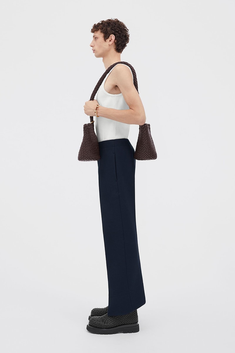 Bottega Veneta Double Kalimero $10,500 USD Bitter Chocolate Pollen Yellow Runway Spring 2023 Bags