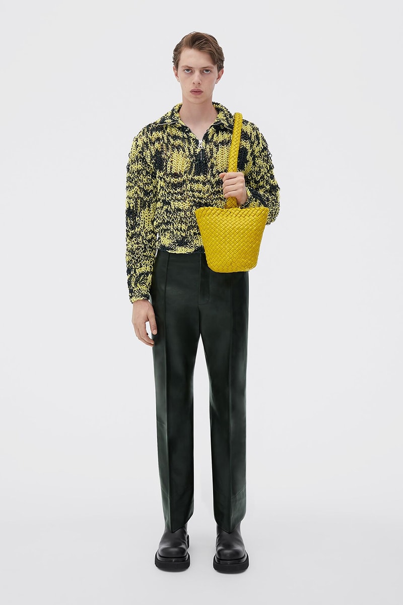 Bottega Veneta Double Kalimero $10,500 USD Bitter Chocolate Pollen Yellow Runway Spring 2023 Bags