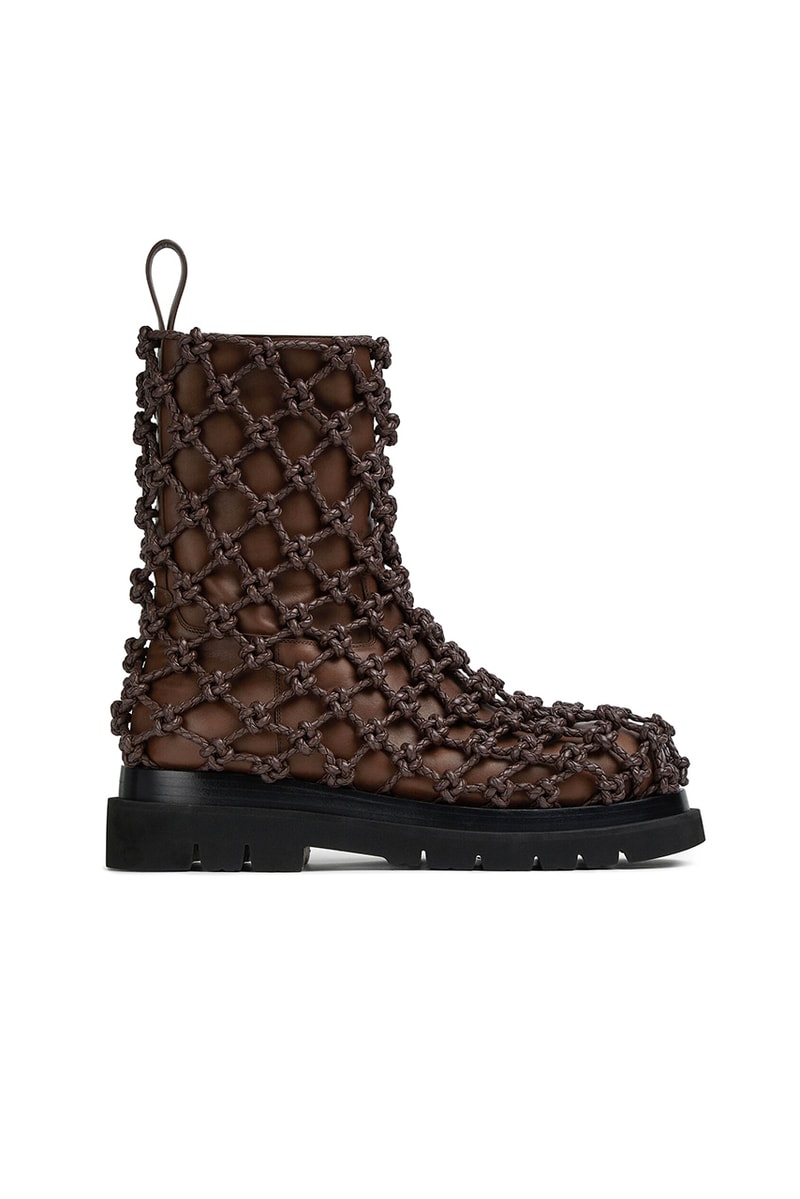 bottega veneta lug boot netting net dark chestnut winter 2022