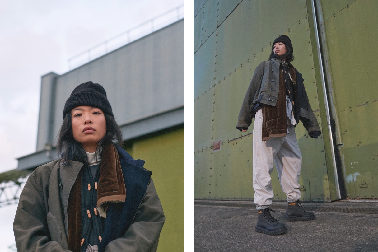CAT Footwear x Nigel Cabourn Utah Omaha Boots Collab green black military army navy workwear footwear utilitarian camo vintage